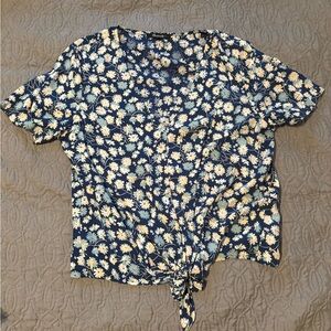 Madewell Novel Tie-Front Top in French Floral